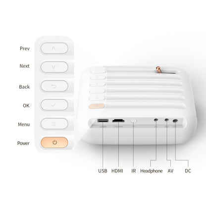 Mini projecteur portable HD Bluetooth sans fil avec même écran