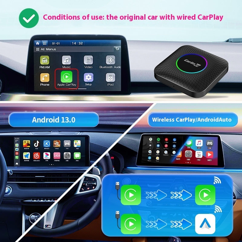 Carplay Smart Car Networking Box Original Car Wired To Wireless Qualcomm