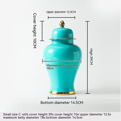 Inserto de flor de jarrón general dorado de cerámica