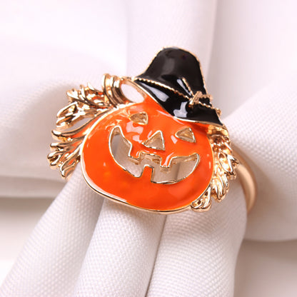 Skull Pumpkin Halloween Paranormal Napkin Buckle Hotel