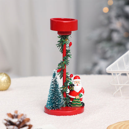 Adornos navideños Escritorio Resina Árbol de Navidad Candelabro de ancianos