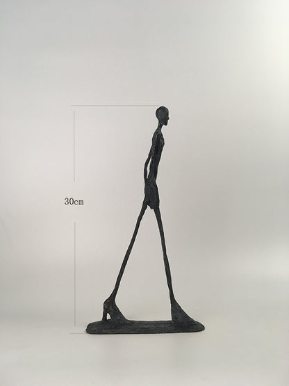 Escultura de bronce minimalista de Giacometti, muebles de lujo ligeros, decoración de sala de estar de Hotel