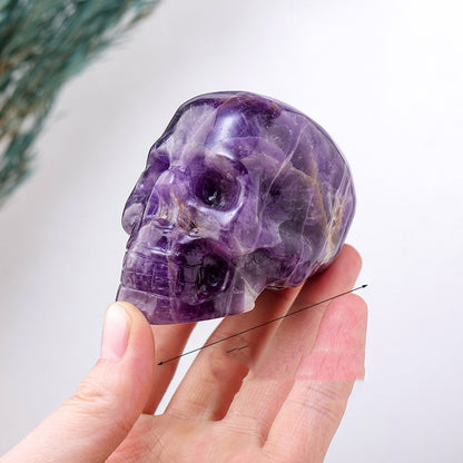 Natural Amethyst Skull Halloween Crafts Ornaments