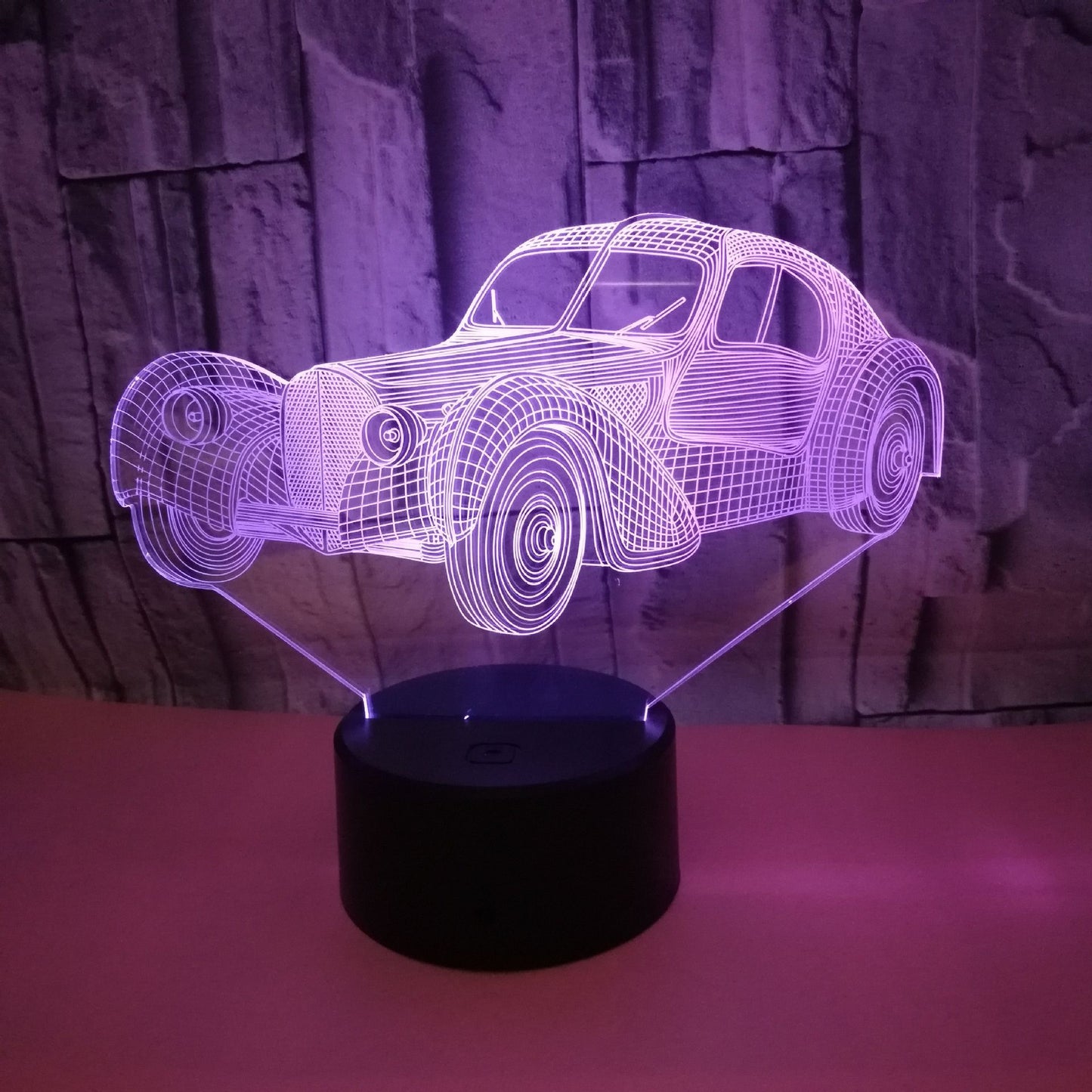 Luz nocturna 3D usb para coche, iluminación 3D para coche clásico