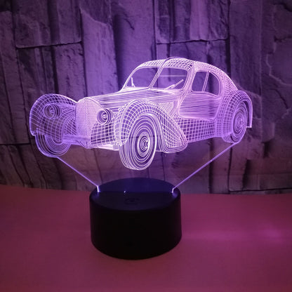 Luz nocturna 3D usb para coche, iluminación 3D para coche clásico