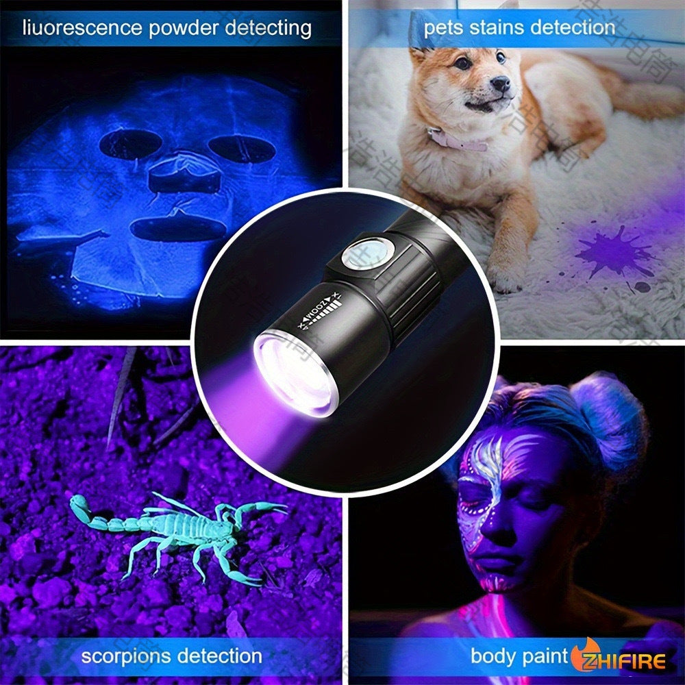 Mini linterna de luz negra con bacterias de jade, lámpara de musgo de gato, detección de fluorescencia, moneda falsa