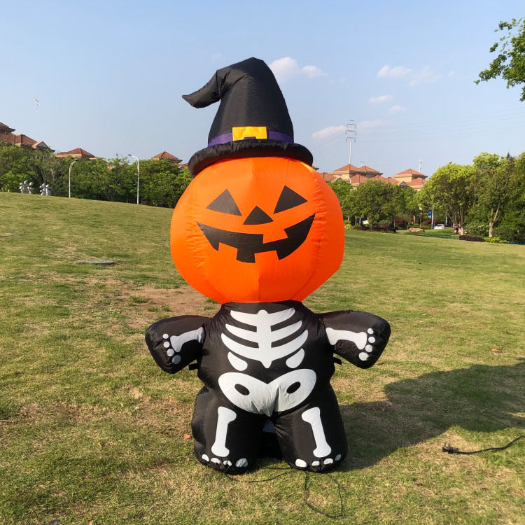 Decoración espeluznante de Halloween con forma de cabeza de calabaza