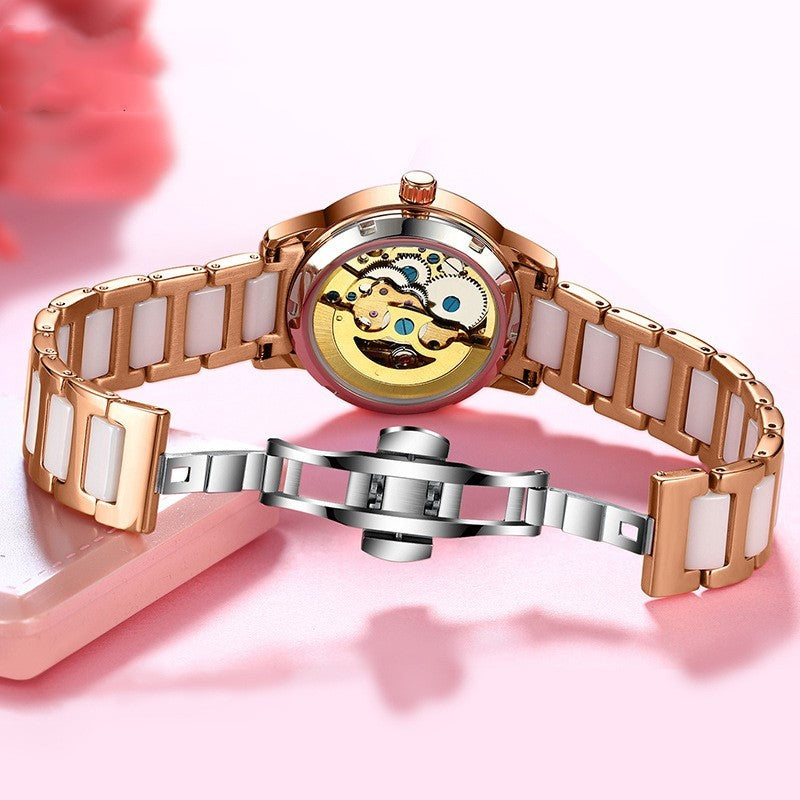 Reloj mecánico automático hueco femenino.