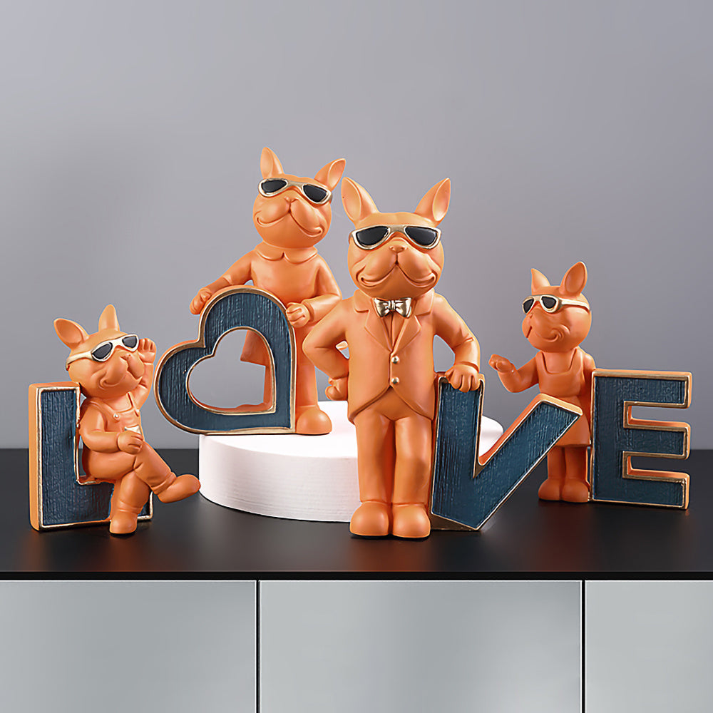 Adornos decorativos para gabinete de TV, porche, forma de perro para el hogar