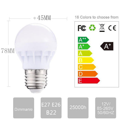 Ampoule LED colorée, ampoule RGB 3w, ampoule polychrome