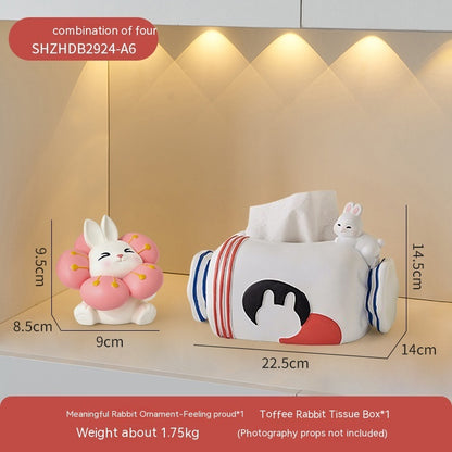 Candy Rabbit Creative Tissue Box Tea Table Storage Decoration