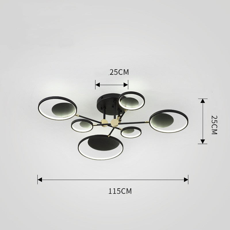 Luz de techo molecular Led roja de ambiente moderno Simple para sala de estar nórdica