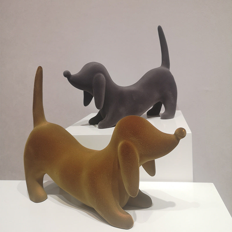 Modern Simple Flocking Puppy Decoration