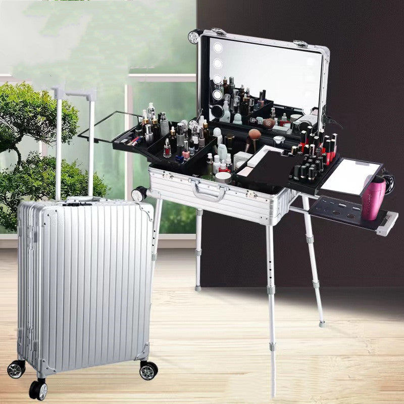 Trousse à maquillage en verre trempé, commode professionnelle multifonctionnelle, grande taille