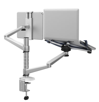 Support d'ordinateur portable en alliage d'aluminium, support de tablette paresseux de bureau à Double bras