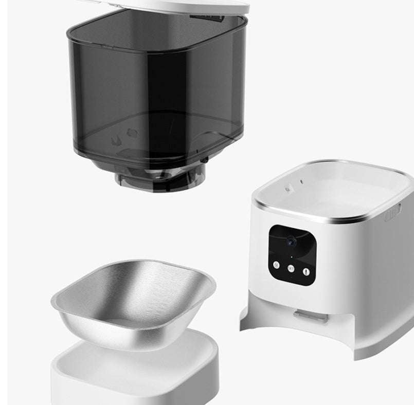 Alimentador automático para mascotas, grabadora de voz inteligente de gran capacidad, Control por aplicación, temporizador, alimentación, dispensador de comida para perros y gatos con WiFi, tazón para mascotas