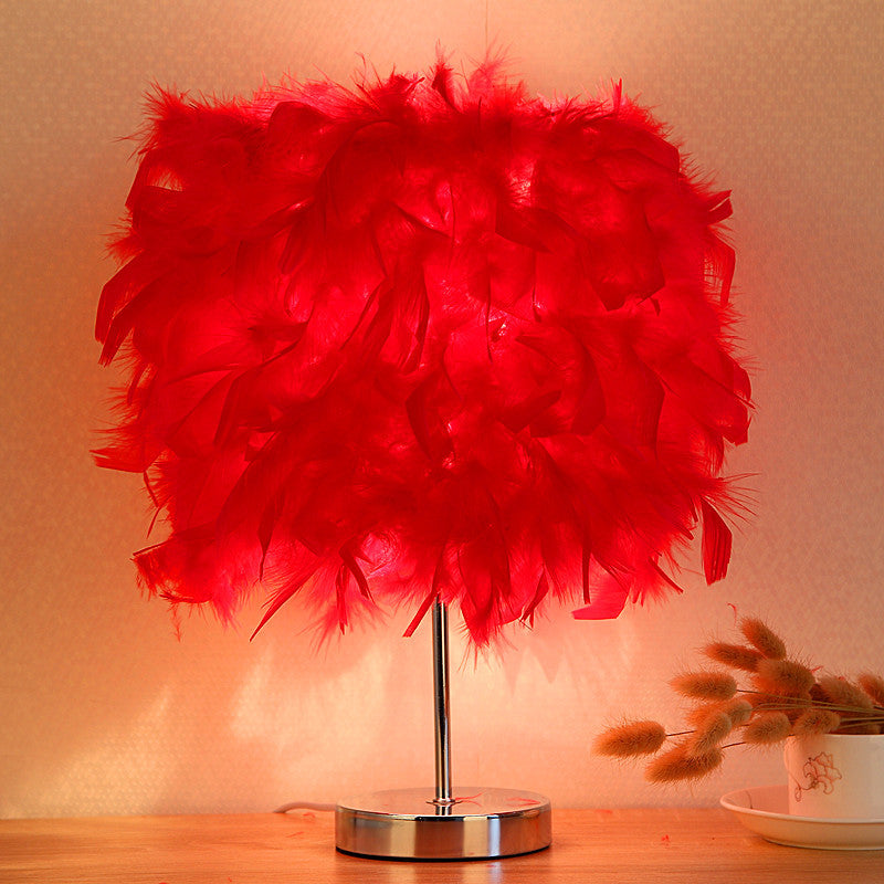 Veilleuse girly mignonne pour chambre à coucher en plumes