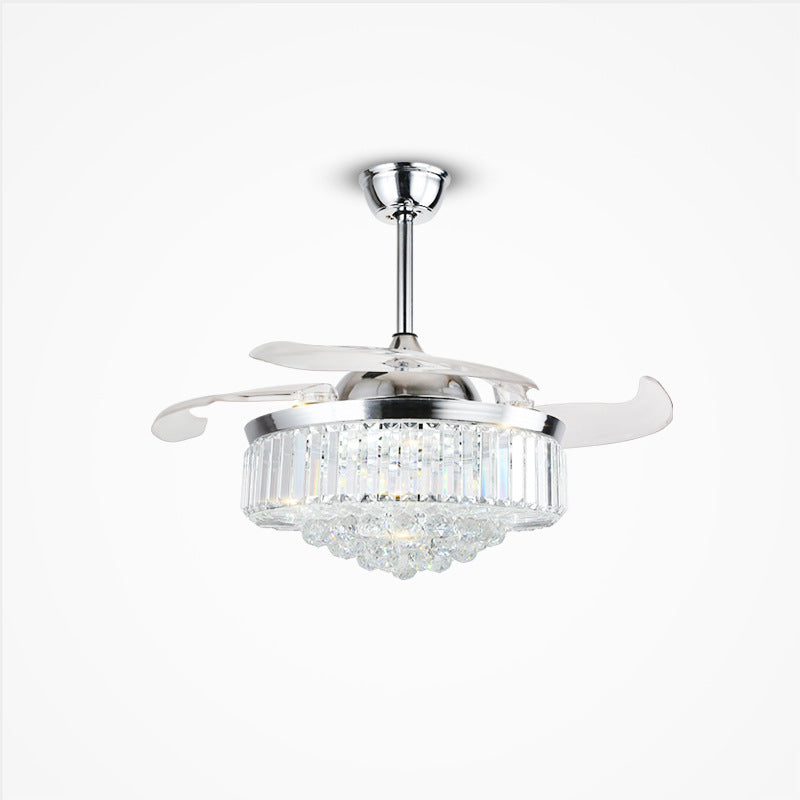 Ventilateur de plafond européen en cristal, luminaire décoratif de plafond, luminaire décoratif de plafond, idéal pour un salon, une chambre à coucher, une salle à manger ou une salle à manger, tout en cuivre