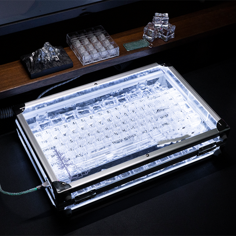 Clavier de jeu sans fil Bluetooth personnalisé tri-mode Ice-Through