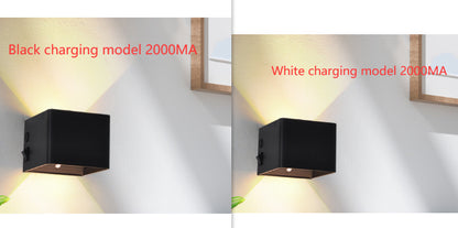 Lámpara de pared minimalista para exteriores, impermeable, recargable, sin perforaciones, magnética, LED, para jardín, brillo regulable