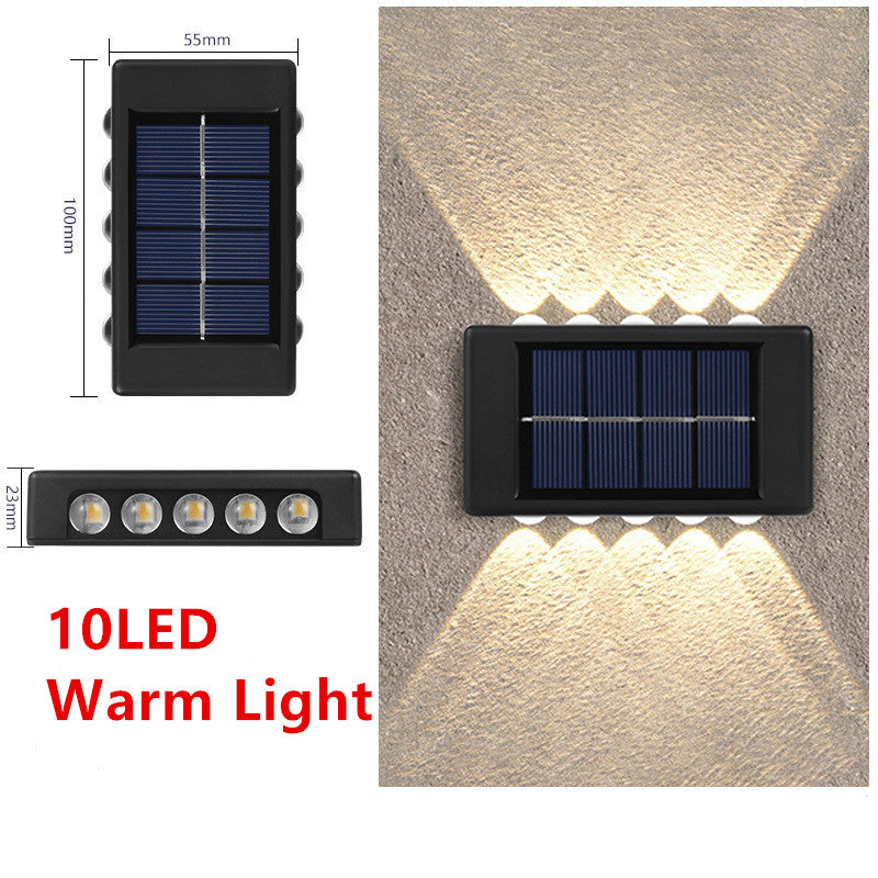 Luz Solar para jardín al aire libre, lámpara de pared de ambiente brillante hacia arriba y hacia abajo, luz decorativa para jardín, paisaje de la calle y patio