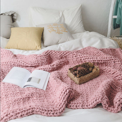 Couverture de sieste de bureau tricotée pour pause déjeuner sur canapé