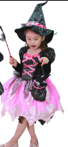 Costume d'Halloween pour enfants Costume de sorcière d'Halloween pour bébé fille Cosplay pour enfants