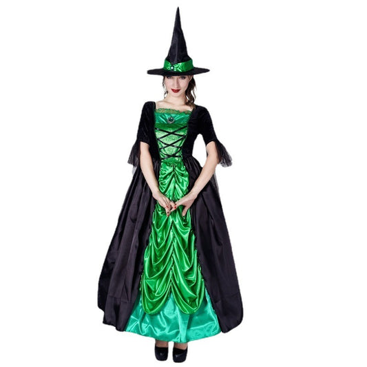 Robe verte de sorcière pour femme Halloween