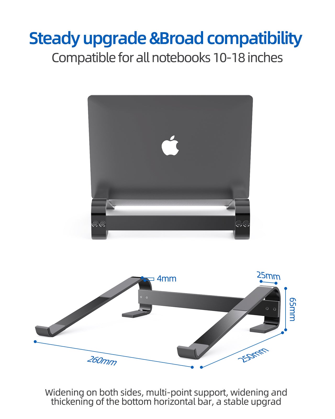 Support d'ordinateur Portable en aluminium, amovible, ventilé, ergonomique, support d'ordinateur Portable