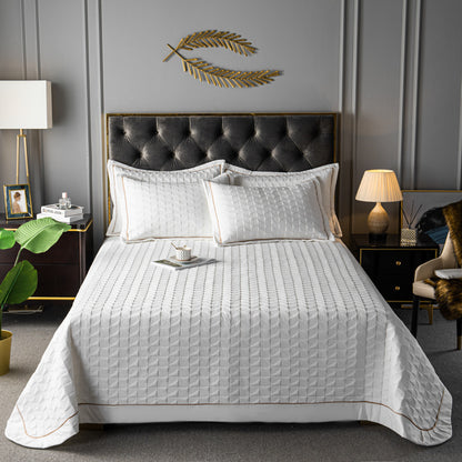 Quilted Padded Continental Bed Cover Three Piece Set