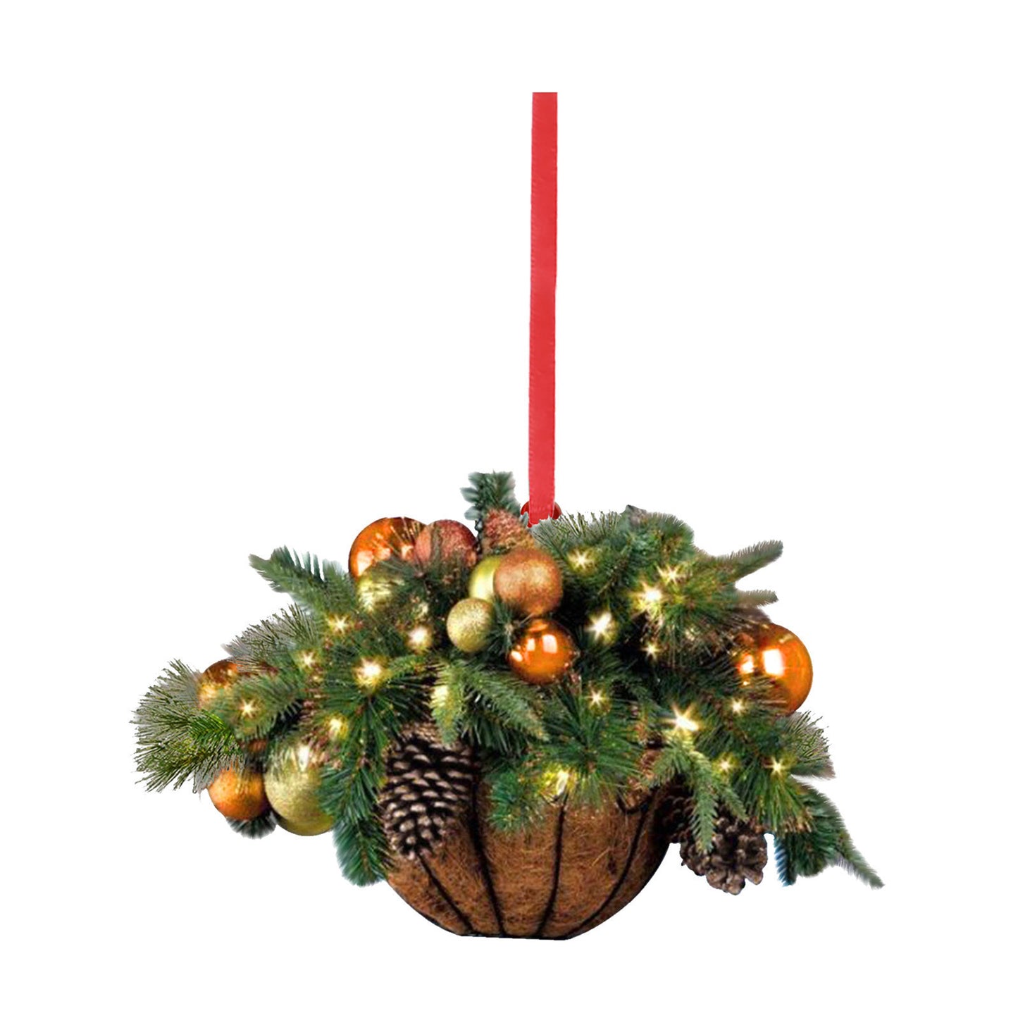 Home Christmas Tree Flower Basket Hanging Basket Shape Decorations Pendant