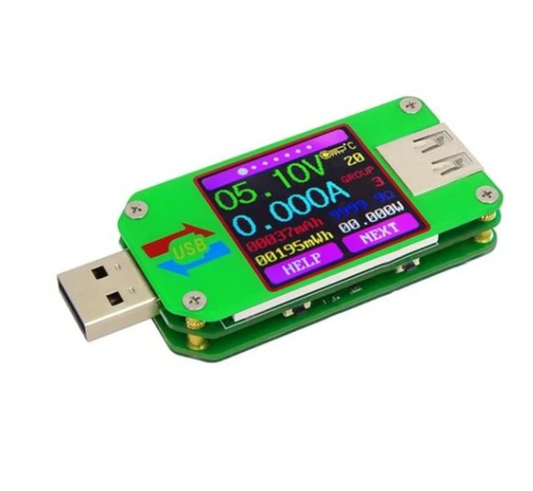 Probador de pantalla a Color USB 2,0, amperímetro de voltaje, termómetro UM24C con placa de comunicación Bluetooth