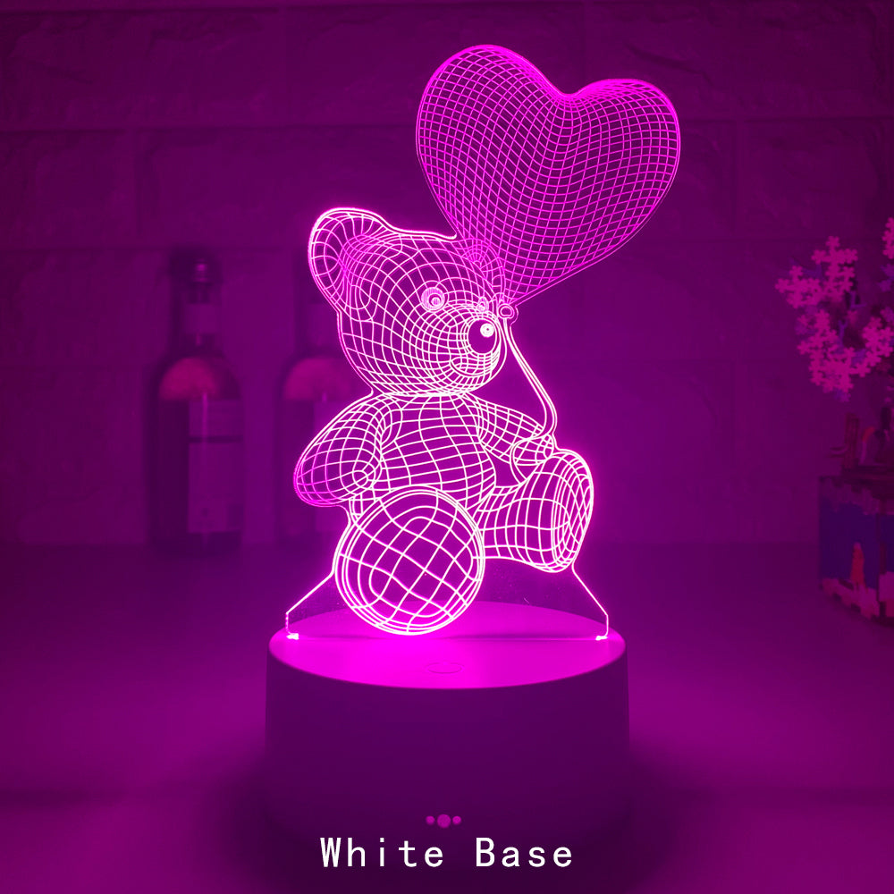 Lámpara 3D de acrílico, luces LED nocturnas USB, lámpara de letrero de neón, decoraciones navideñas para el hogar, dormitorio, decoración de cumpleaños, regalos del Día de San Valentín