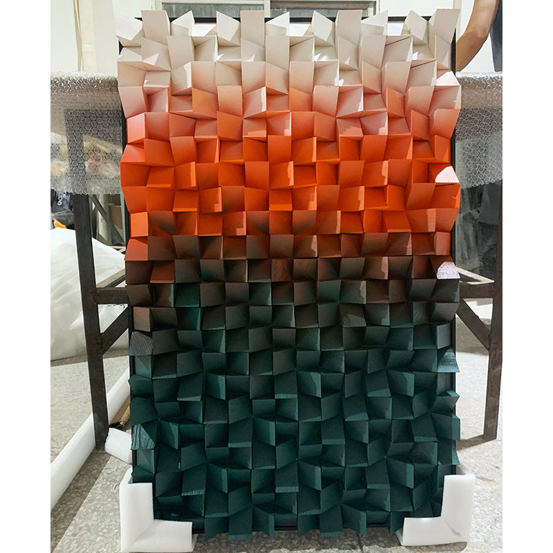 Decorative Three-dimensional Mosaic Wood Block Canvas Painting