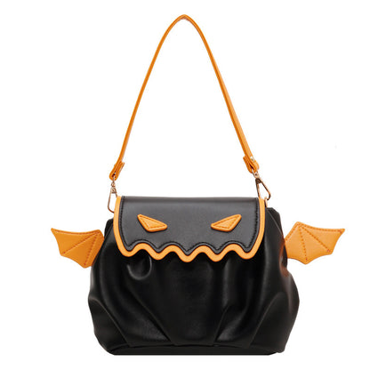 Sac à bandoulière drôle Halloween citrouille dessin animé sacs à bandoulière avec petites ailes personnalisé créatif femme sac à main