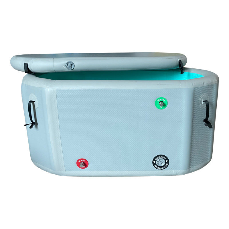 Seau à glace gonflable d'extérieur, rangement portable, seau de bain de remise en forme, spa d'intérieur, thérapie par le froid, seau brossé pour bain de glace chauffant