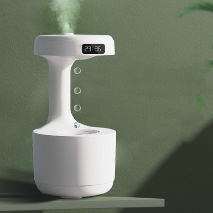 Humidificateur anti-gravité de chambre à coucher avec horloge diffuseur d'arôme à reflux goutte d'eau grande capacité bureau chambre muet pulvérisateur domestique à brouillard épais