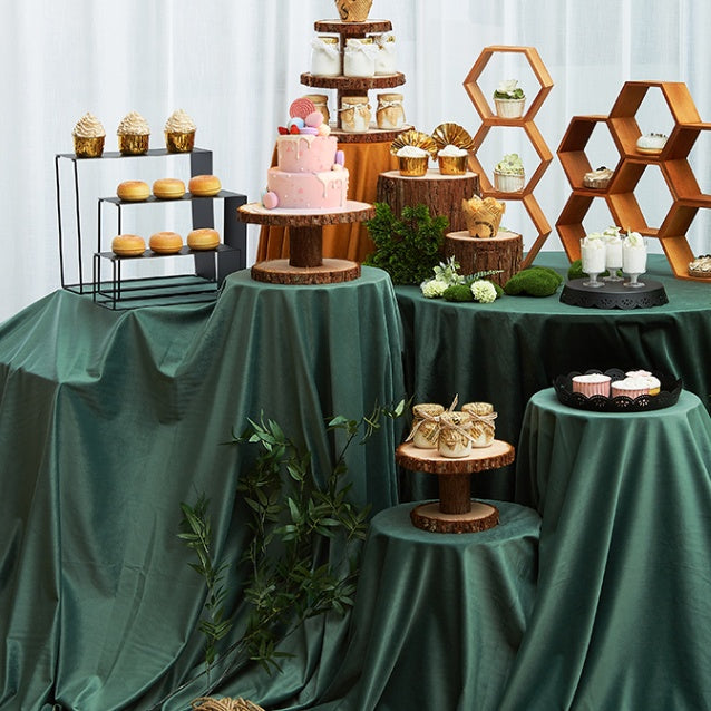 Table à desserts en bois, décoration, présentoir pour aliments froids