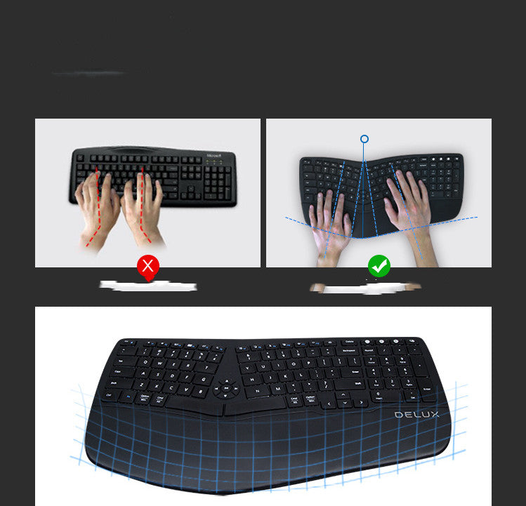 Coloré Gm902 sans fil Bluetooth ergonomique muet ciseaux pied ordinateur portable Rechargeable 104 clavier