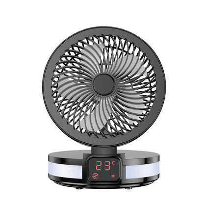 Ventilador eléctrico de escritorio portátil, Enfriador de aire portátil plegable pequeño montado en la pared, ventilador de mesa recargable para el hogar y la Oficina