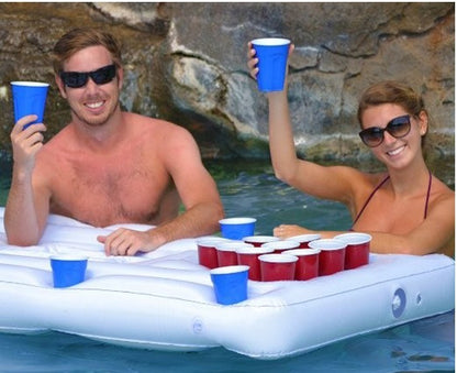 Inflatable Beer Pong Table with Ice Bucket Cooler