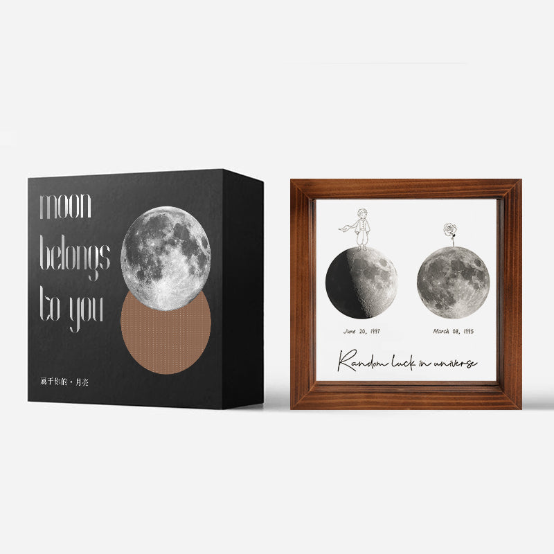 Cadre de lune transparent personnalisé pour les couples le jour de la naissance