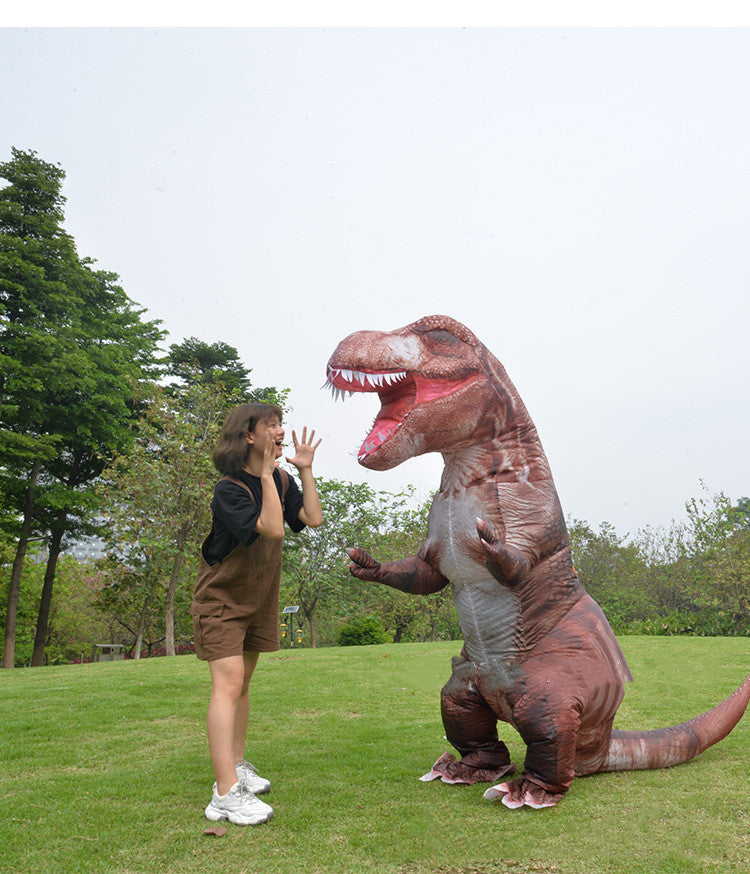 Traje inflable para fiesta de Halloween, dinosaurio inflable