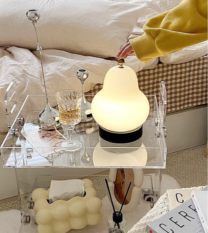 Pear Table Lamp Charging Touch Portable Glass Lamp