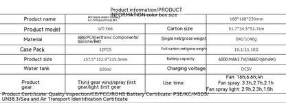 Rechargeable Desktop Wind Atomization Cooling Little Fan