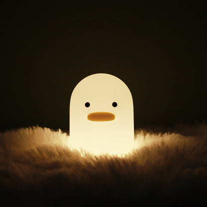 Luz Led nocturna de silicona con dibujos animados de pato opaco, luz nocturna de silicona con carga USB, regalos de vacaciones para habitación de niños, mesita de noche y dormitorio 