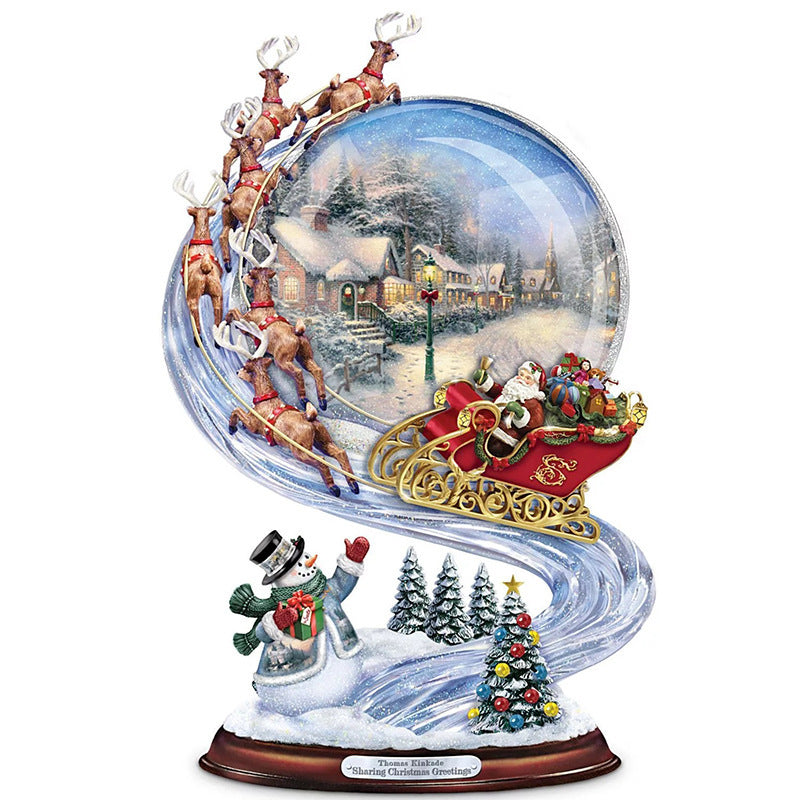 Christmas Decorations Decal Window Glass Decoration Santa Deer Crystal Ball Pvc Wall Stickers 20x30cm