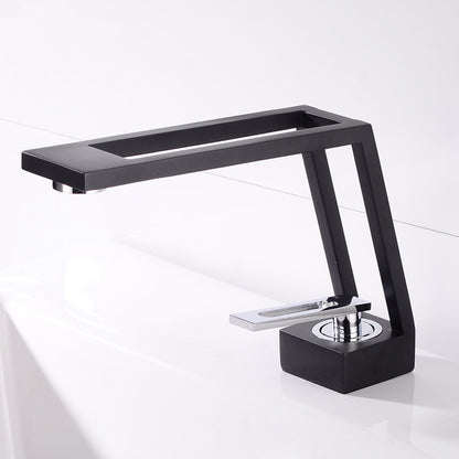 Black minimalist industrial style household bathroom faucet