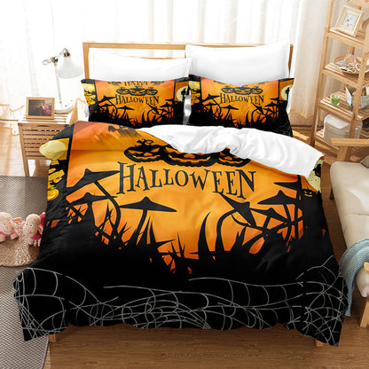 Juego de tres piezas de ropa de cama navideña de sábanas de la serie Halloween