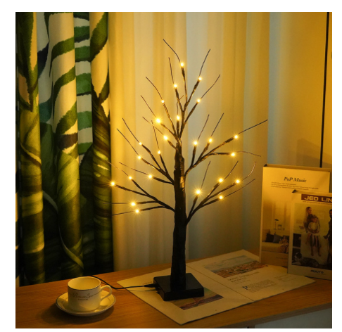 Led White Birch Tree Room Decoration Night Light